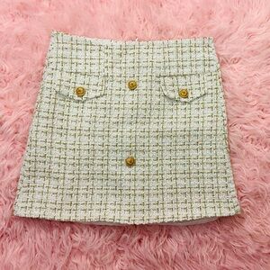 Tweed plaid mini skirt Size M
